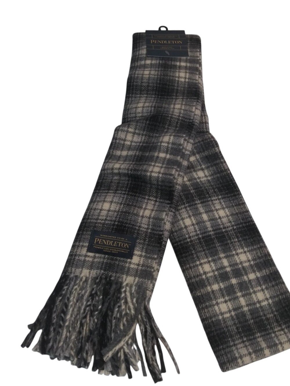 Pendleton Whisperwool Muffler in Ash Fringe 12"x76"